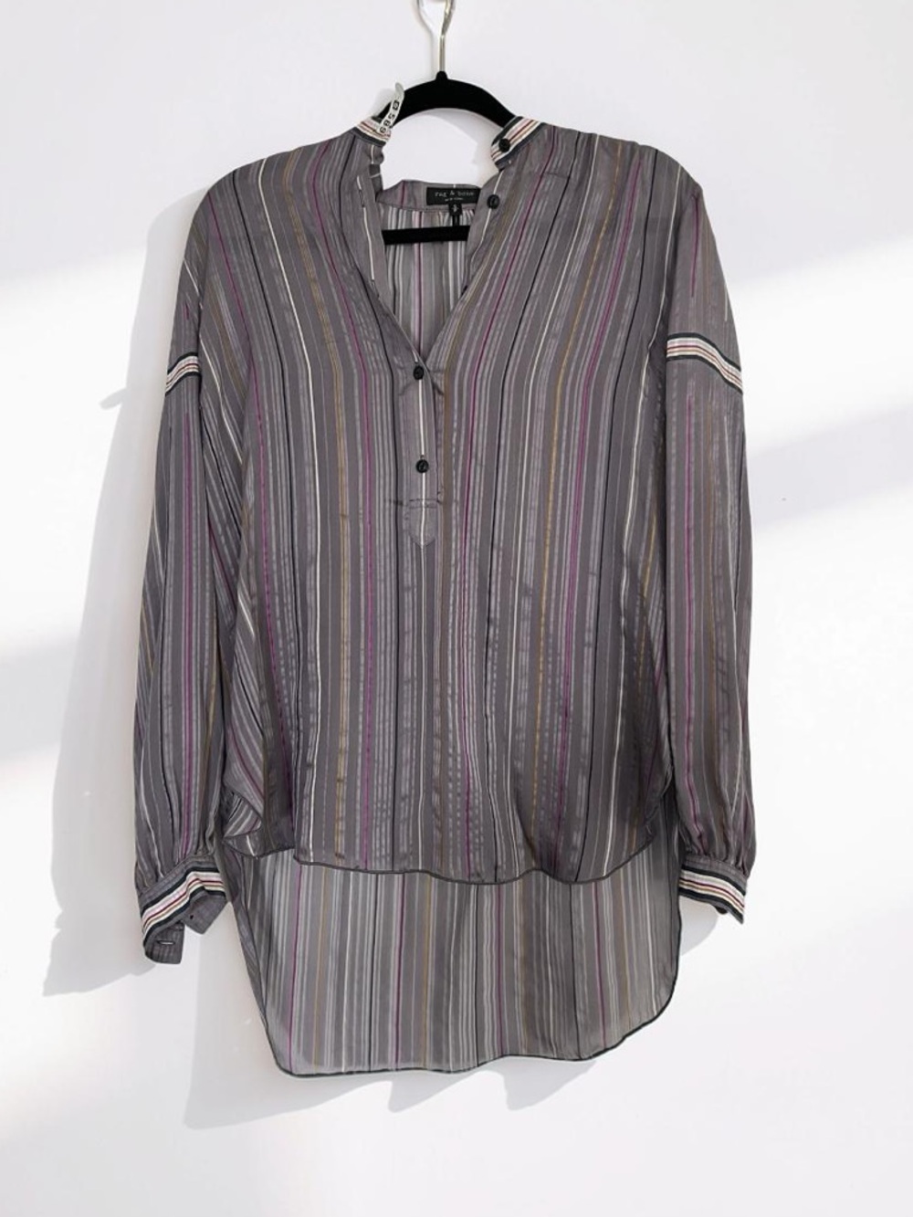 Rag and bone striped silk long sleeve
